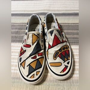VANS Classic Slip On OG “Hey Mon” Tribal Print Y 4/ M 4 / W 5.5 RARE STYLE 98